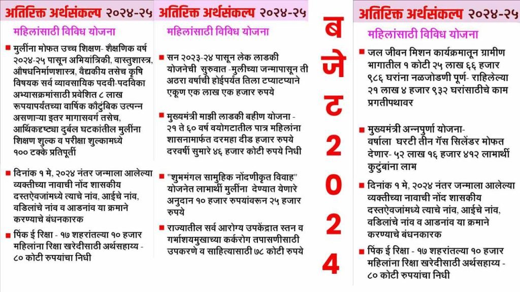 Maharashtra Budget 2024 - Mahila Yojana